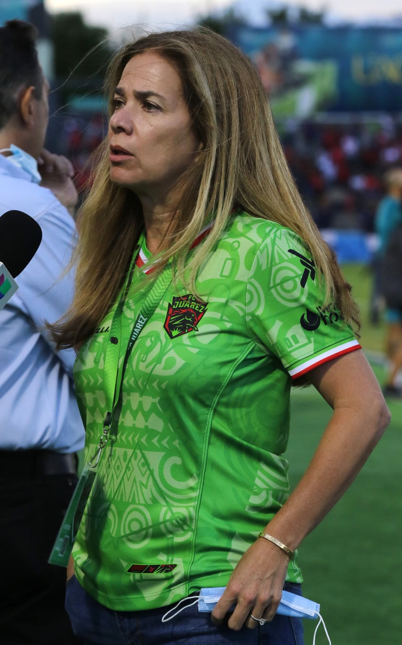 Alejandra de la Vega, propietaria de Juárez, estuvo en el estadio.