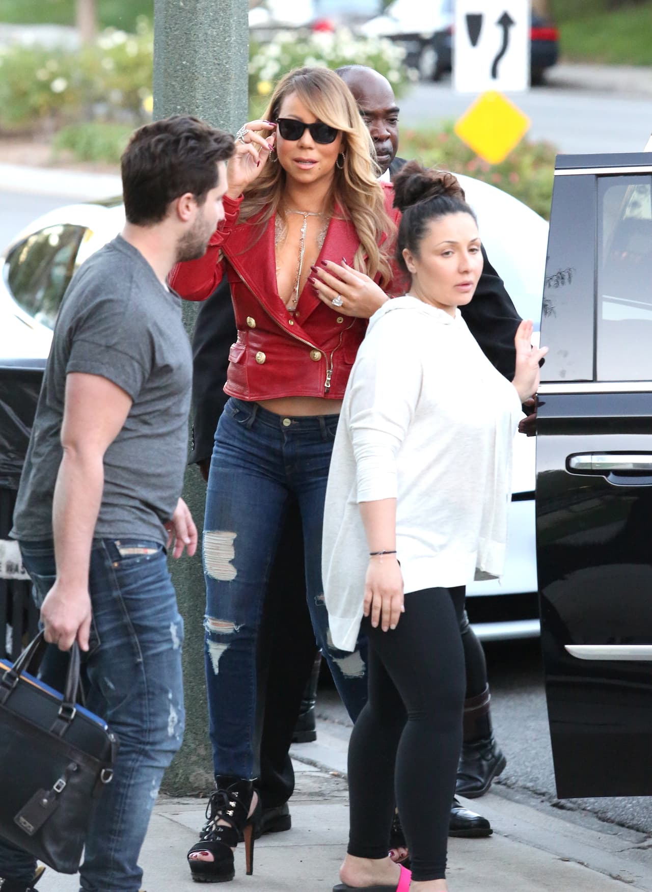 Sus peques no estaban con ella.