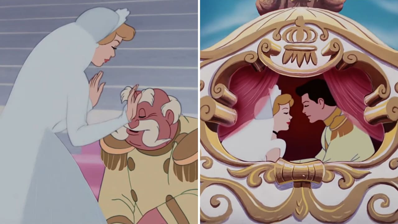 La Cenicienta tiene un vestido de novia al final de la película