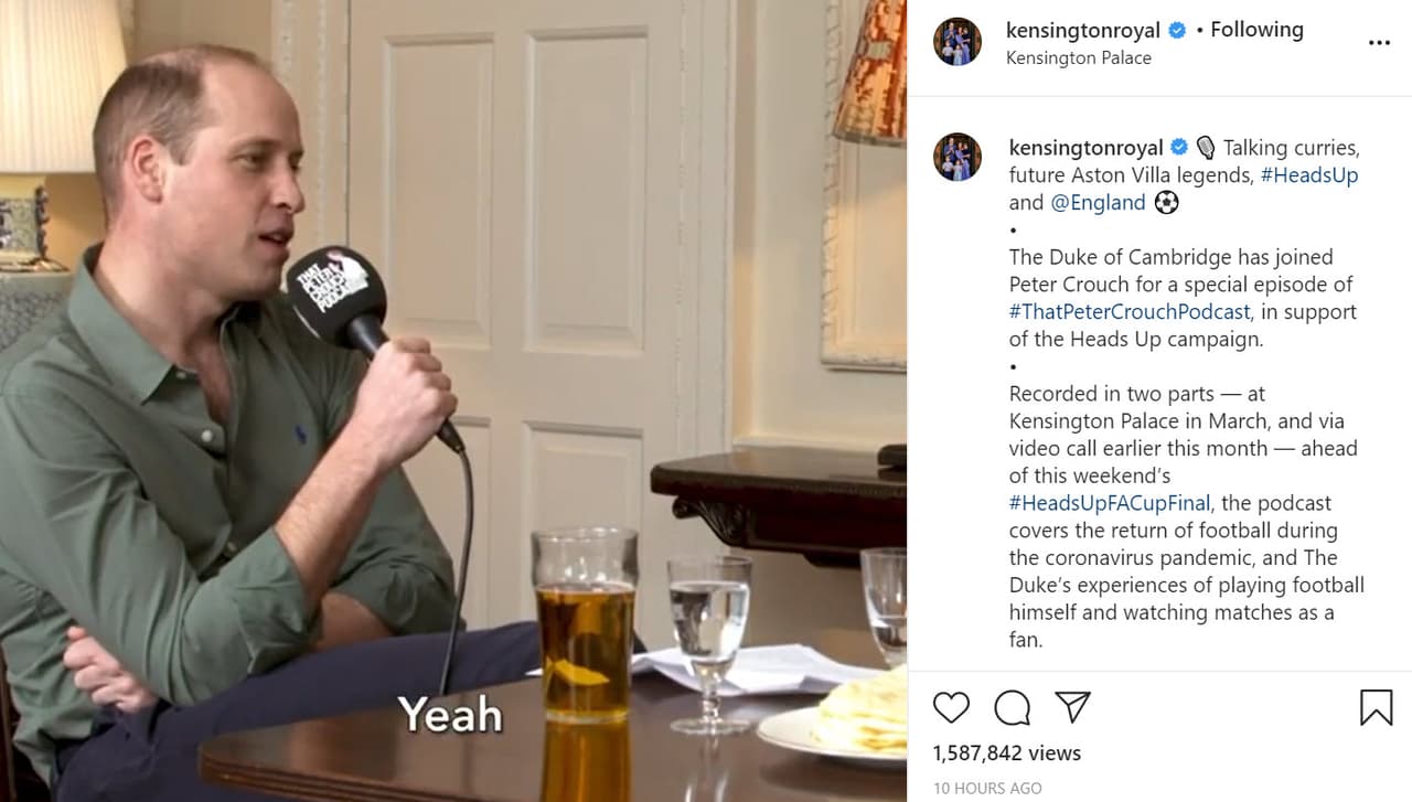 El príncipe William, segundo en esa línea, fue el invitado estelar de una entrevista para el podcast
<b><a href="https://www.bbc.co.uk/programmes/p08m3ckl" target="_blank">'That Peter Crouch podcast'</a></b> de la BBC Radio Five Live que fue publicado este miércoles 29 de julio.
<br>