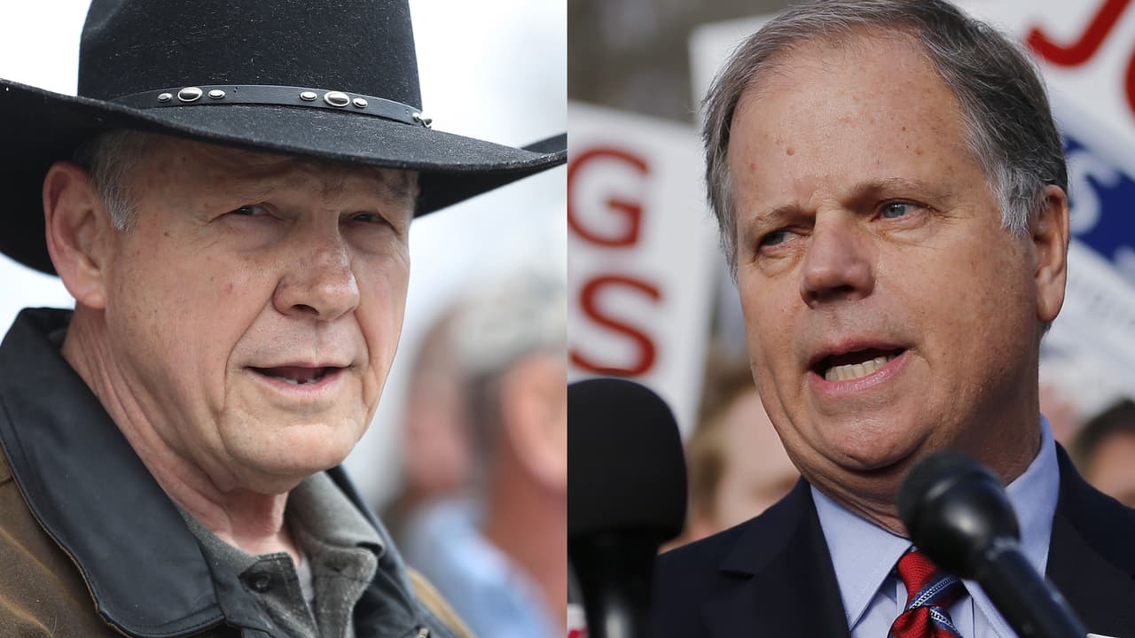 Conteo de votos en Alabama muestra una reñida pelea por el puesto en el Senado entre el republicano Moore y el demócrata Jones