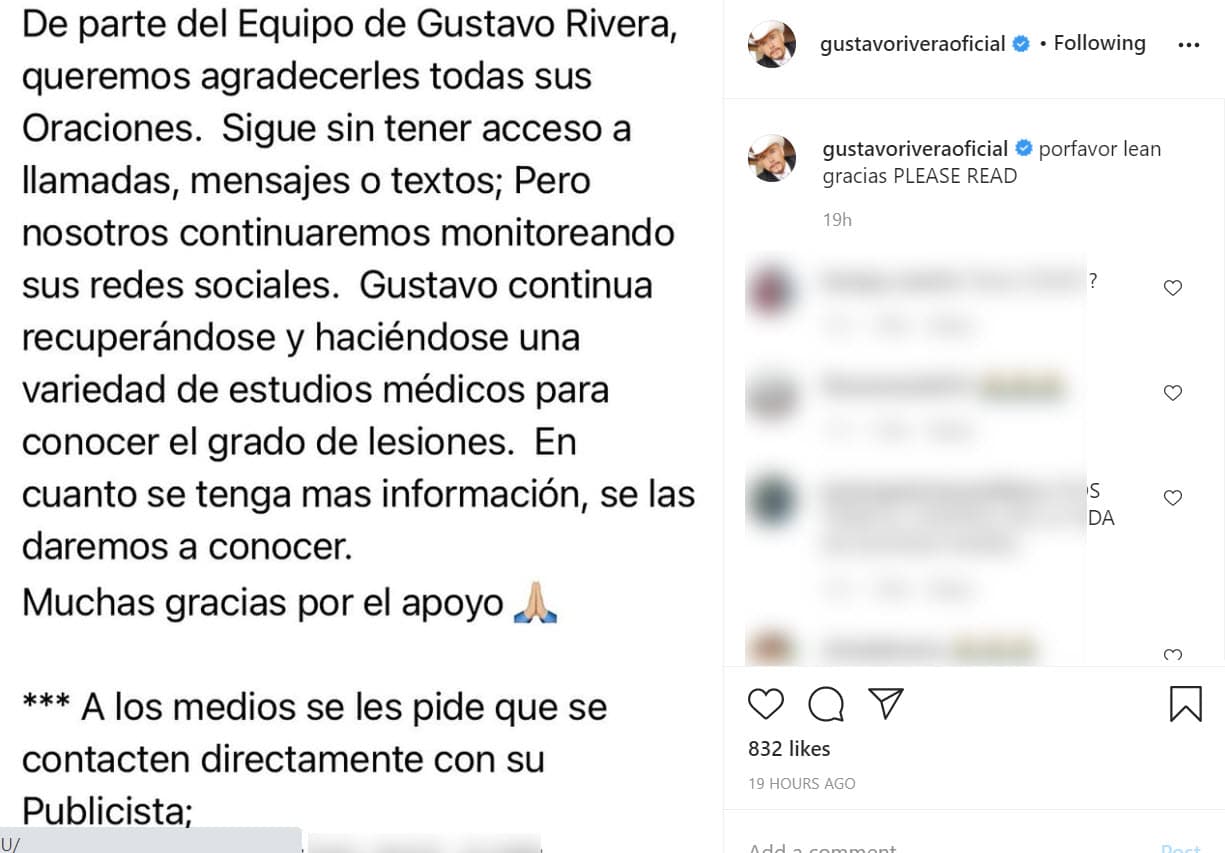 Poco a poco se han ido conociendo algunos detalles más. La noche de este sábado 14 de noviembre, desde su propia cuenta oficial de Instagram, se reveló que "
<b><a href="https://www.instagram.com/p/CHlypPllh7U/" target="_blank">sigue sin tener acceso a llamadas</a></b>, mensajes o textos".
<br>