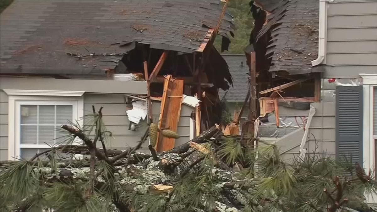 Daños causados por lluvias en el área metropolitana de Atlanta.