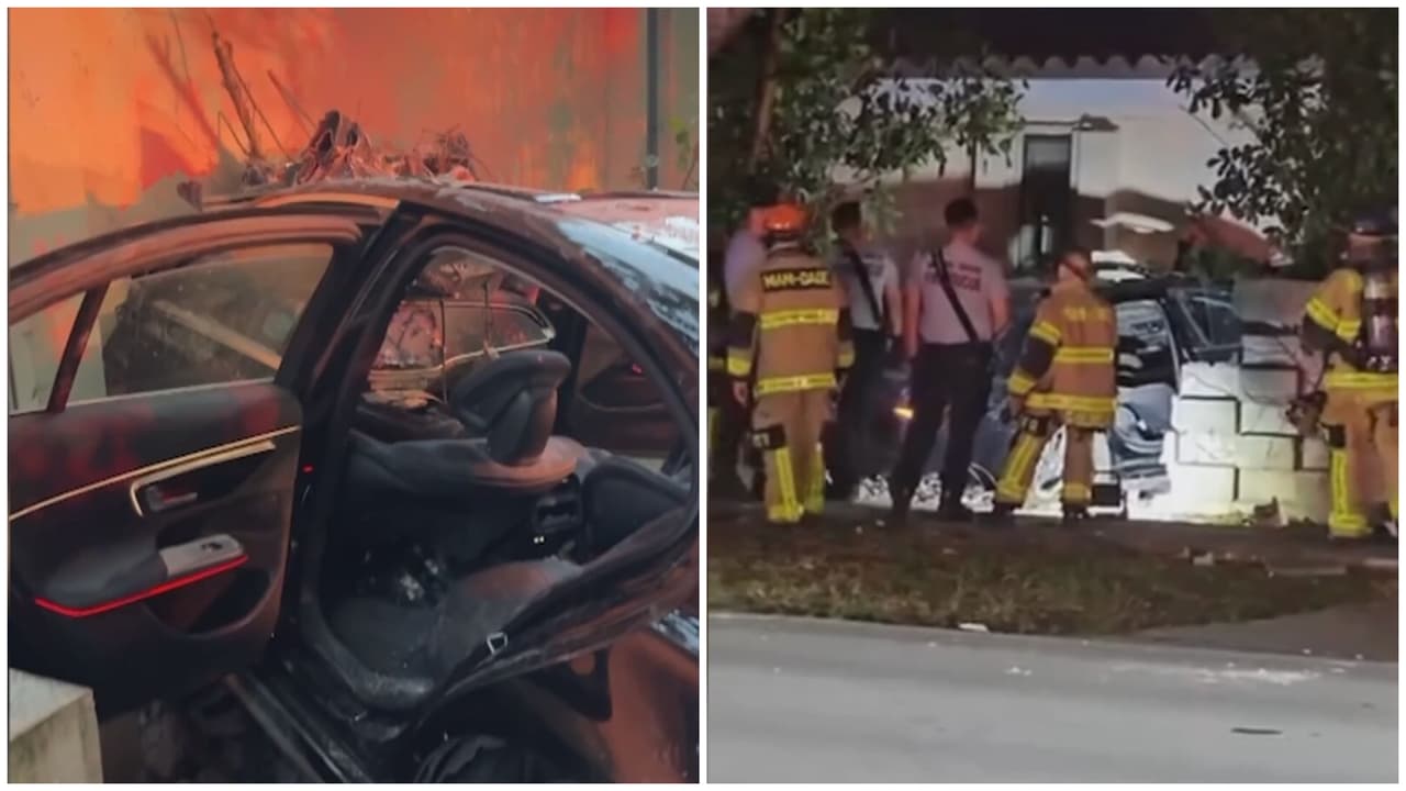Video muestra el momento en que un carro se estrella a toda velocidad contra una casa en Westchester