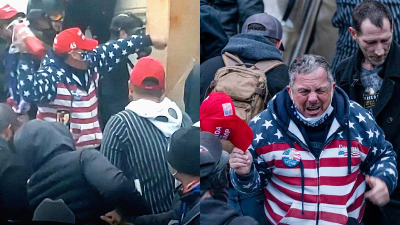 <b>Robert Palmer</b>
<br>
<br>Este manifestante agredió a varios oficiales de la policía del Capitolio con un extintor de fuego. El 17 de diciembre la jueza Tanya Chutkan lo condenó a
<a href="https://www.washingtonpost.com/dc-md-va/2021/12/17/palmer-sentenced-fire-extinguisher-jan-6/"><u>63 meses de cárcel</u></a>, más de cinco años, la condena más severa hasta el momento por el asalto al edificio del Congreso.
<br>
<br>Palmer dijo en su audiencia que estaba “
<a href="https://www.theguardian.com/us-news/2021/dec/23/capitol-rioters-severe-sentences-reprimands-judges"><u>realmente avergonzado</u></a>” de su comportamiento, y agregó que estaba “absolutamente devastado” al ver la “frialdad y el cálculo” que utilizó para atacar a la policía del Capitolio.