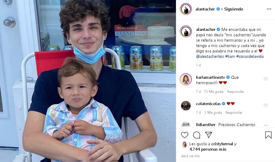 La foto de sus chicos acumuló miles de 'me encanta' y comentarios de amigos, entre ellos el de Karla Martínez.