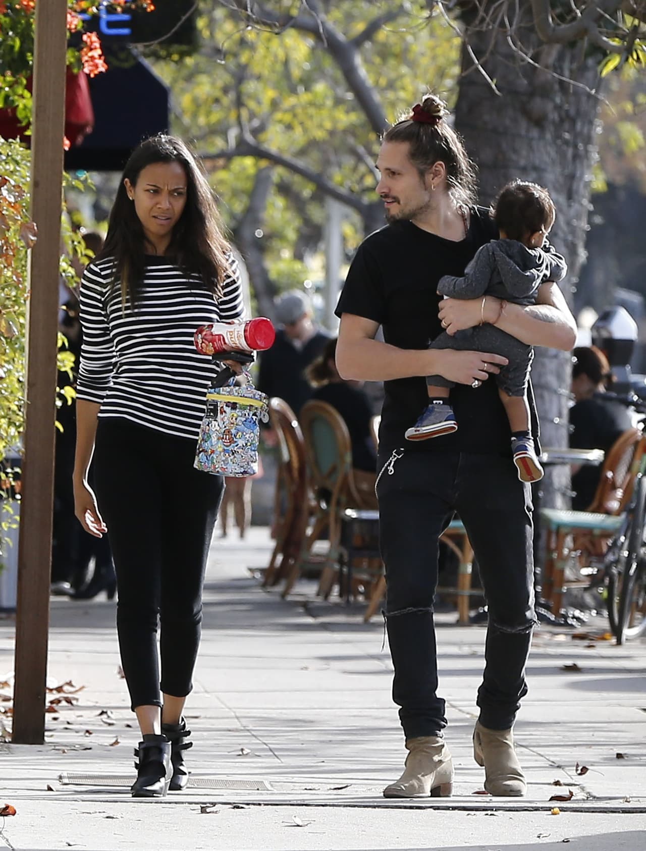 La actriz tomó un break de filmar su nueva cinta.