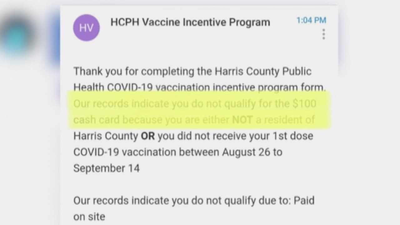 Marina eventualmente recibió un correo electrónico donde le informaba que no era elegible para el programa debido a su domicilio.