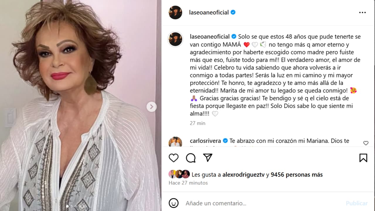 Mariana Seoane confirmó con este mensaje la muerte de su madre.