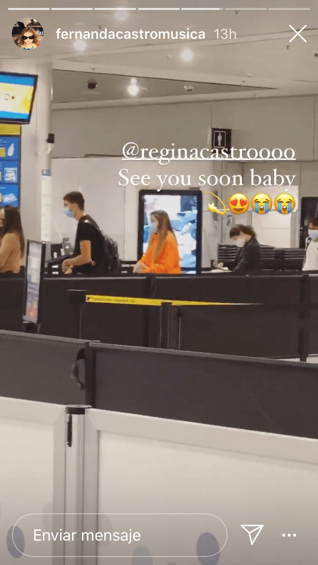 Fernanda Castro también publicó un clip en donde se le ve a su hermana menor caminar hacia el área de documentación para abordar un vuelo. 
<br>