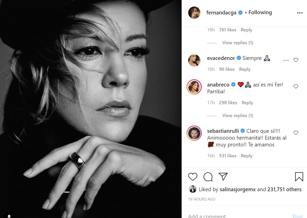 Pero este 25 de enero, se dejó ver por primera vez en esa red social tras lo sucedido: 
<b><a href="https://www.instagram.com/p/CKehmHdFRfA/" target="_blank">"Hacia adelante"</a></b>, escribió junto a este retrato. 
<br>