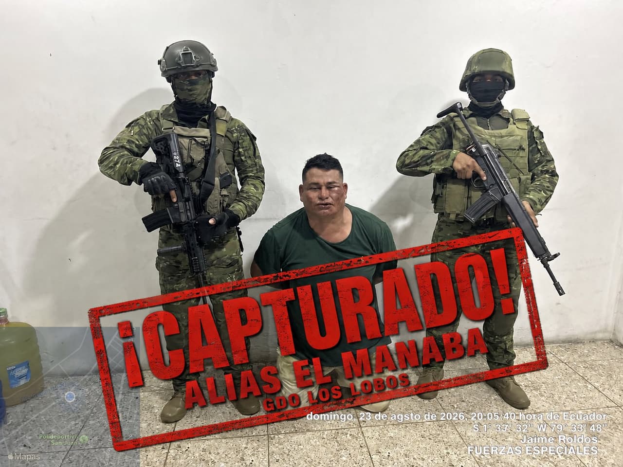 Capturan en Ecuador a alias "Manaba", cabecilla de Los Lobos; EEUU destaca detención del "objetivo de alto valor"