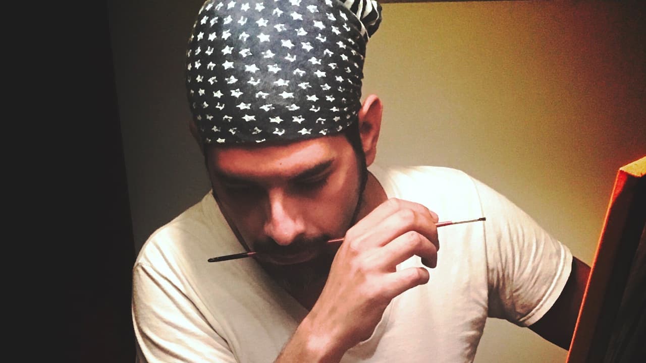 Wood pinta al óleo. Su estilo y técnica varían dependiendo lo que busca plasmar y se considera un pintor casi autodidacta.