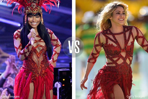 Nicki Minaj se inspiró en el atuendo que Shakira usó en la clausura del Mundial de Brasil en 2014.