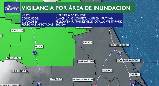 Siguen las lluvias y algunas tormentas el jueves en Florida Central, condado de Marion bajo riesgo de inundaciones