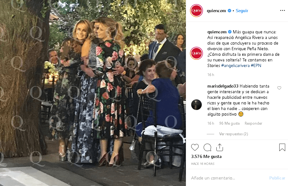 De acuerdo con la revista Quién, la ex primera dama de México 
<b>asistió "más guapa que nunca" a la boda de Macarena Valle y Francisco Meouchi</b>, luciendo un elegante vestido negro con flores y el cabello recogido.