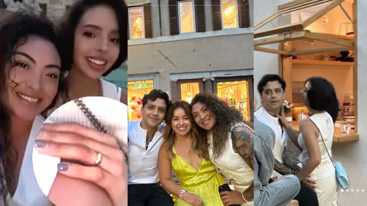 Fan muestra fotos con Nodal y Ángela Aguilar en Roma.