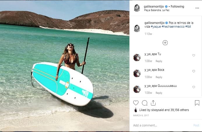 La Paz es uno de los destinos turísticos favoritos de Galilea. En marzo de 2017 también acudió a Baja California, según lo compartió ella misma en su cuenta de Instagram.