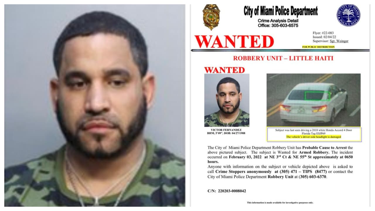 Buscan a sospechoso de robo a mano armada que agredió a un policía de Miami