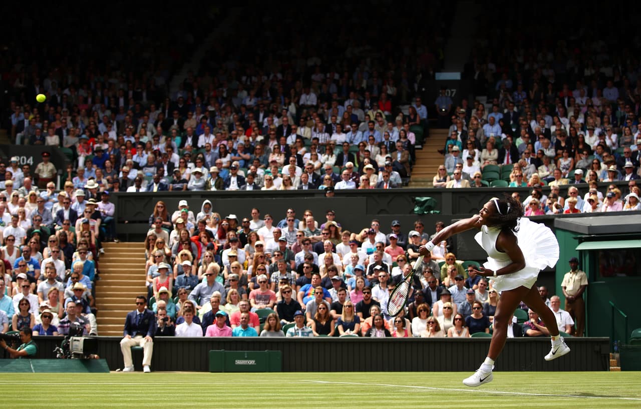Serena Williams en su reciente juego en Wimbledon 2016