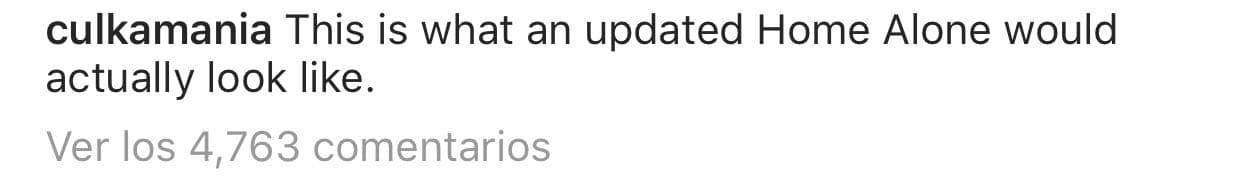 La fotografía la acompañó del mensaje: 
<b>"Así es como se vería ‘Mi pobre angelito’ </b>actualmente", bromeó Culkin en la publicación.