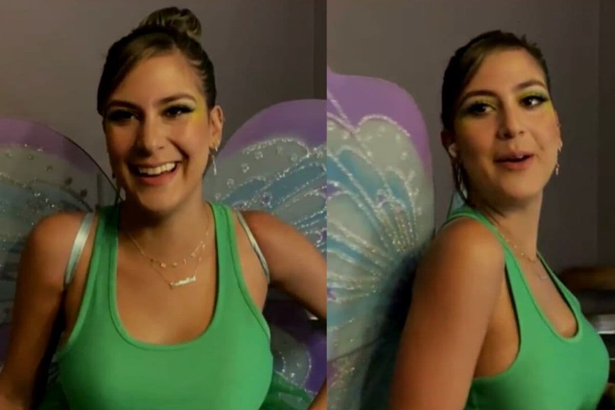 Jessica Rodríguez improvisó un disfraz en casa y siguiendo la temática de la fiesta de Halloween 2020 se vistió de la hadita 'Tinker Bell'.