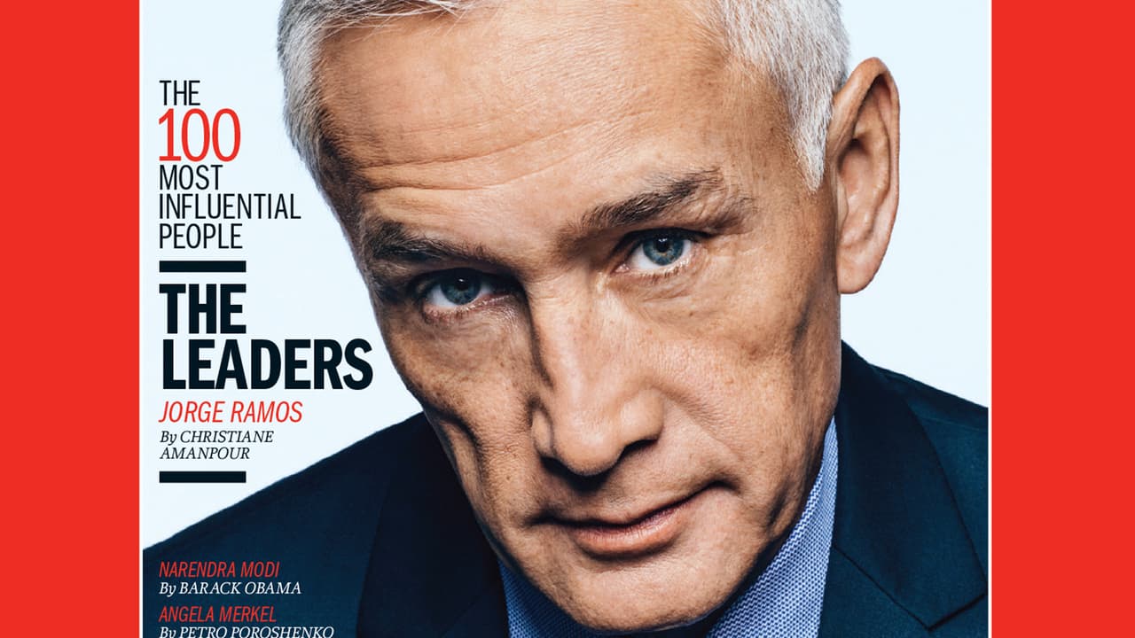 El rostro de Jorge Ramos estuvo en la portada de la revista TIME en el año 2015, en una edición dedicada a las “100 personas más influyentes del mundo”.