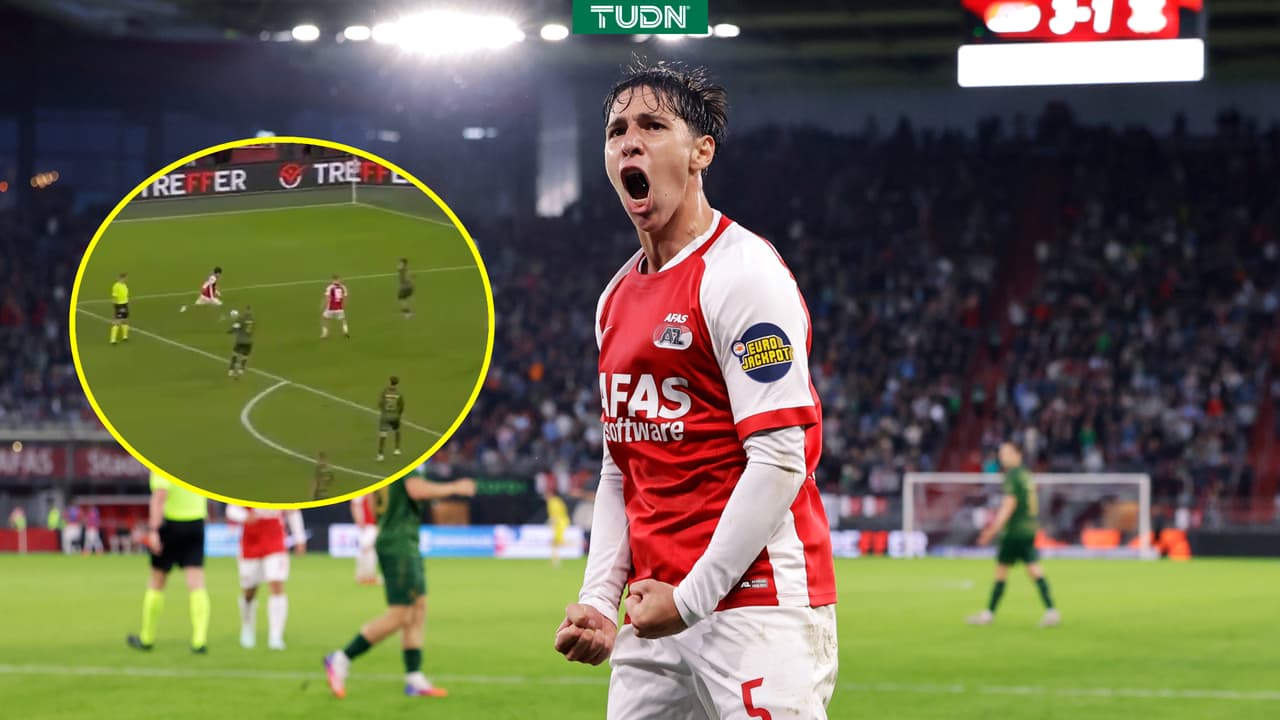 Mateo Chávez reacciona tras ganar premio al mejor gol del mes con AZ Alkmaar