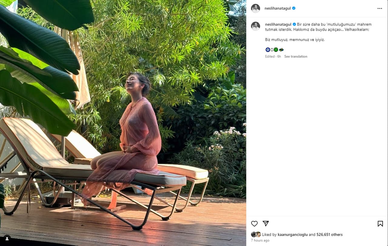 Neslihan Atagül anunció que espera a su primer hijo.