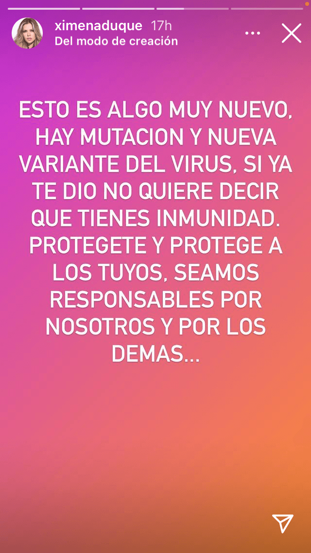 En otro hizo un llamado para que sus fans se cuiden, sobre todo ahora que existe una nueva variante y que podría ocasionar nuevos recontagios. 
<br>