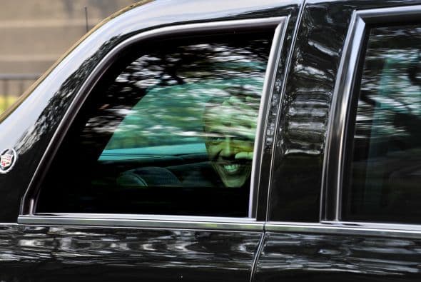 Obama en todo momento fue fuertemente resguardado.