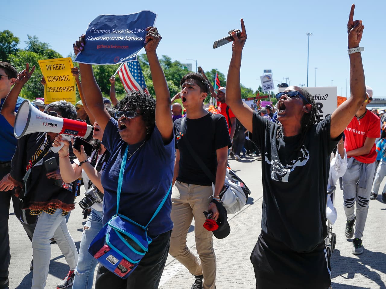El acceso igualitario a la educación fue otra de las demandas en la protesta.