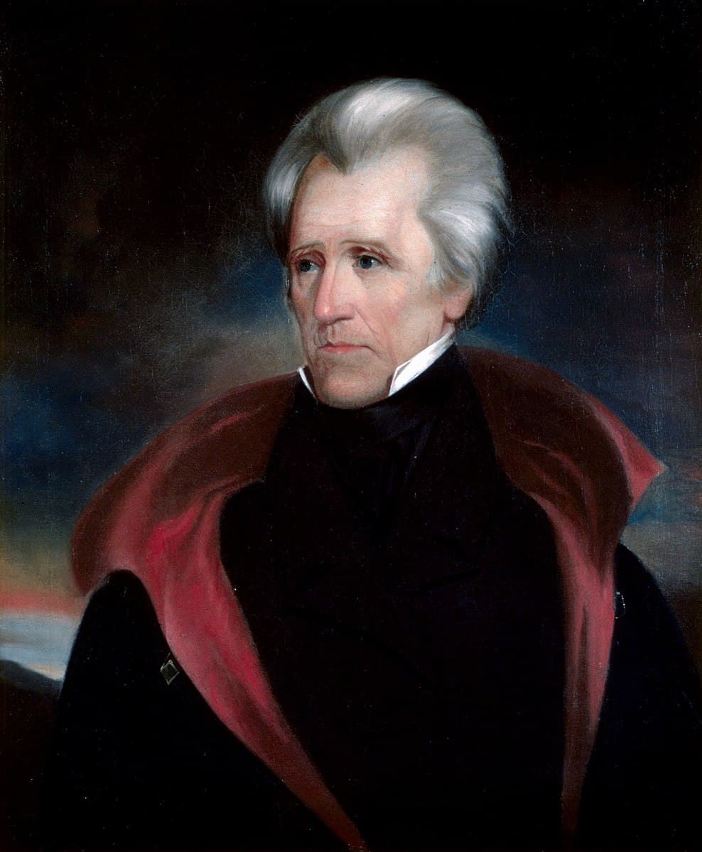 #7 - Andrew Jackson. Mandato desde 4 de marzo de 1829 hasta 4 de marzo de 1837. Dato curioso: a este presidente lo llevas en tus billetes de 20 dólares.