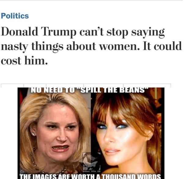 "Trump no se cansa de decir cosas sexistas, ahora se pone a comparar a dos mujeres. No vamos a permitir que destruyas todo lo que hemos trabajado como mujeres...", escribió la cantante.