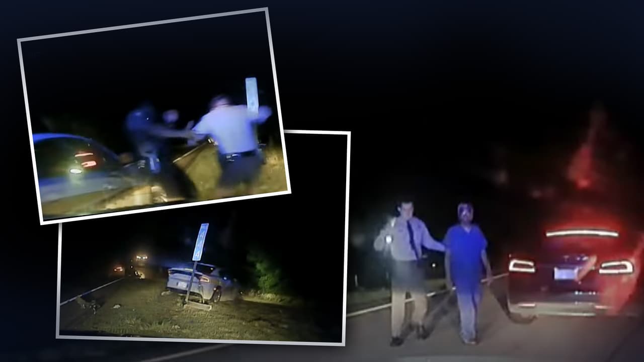 Iba viendo una película y su Tesla en piloto automático casi mata a dos policías