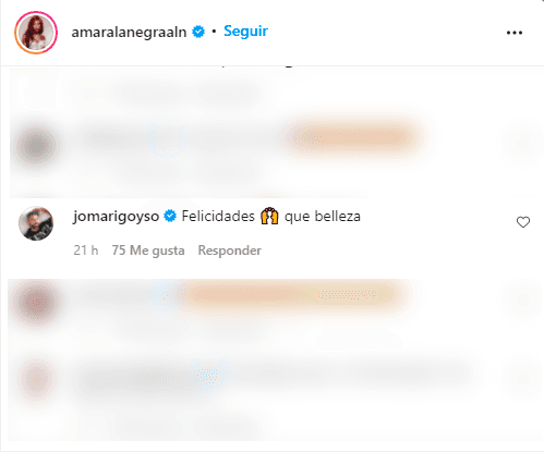 Las reacciones de las celebridades no se hicieron esperar y también algunos de sus compañeros de 
<b>Nuestra Belleza Latina</b> le escribieron a través de su cuenta de Instagram.
<br>
<b>Jomari Goyso</b> fue uno de ellos, quien escribió "¡Felicidades! Qué belleza".