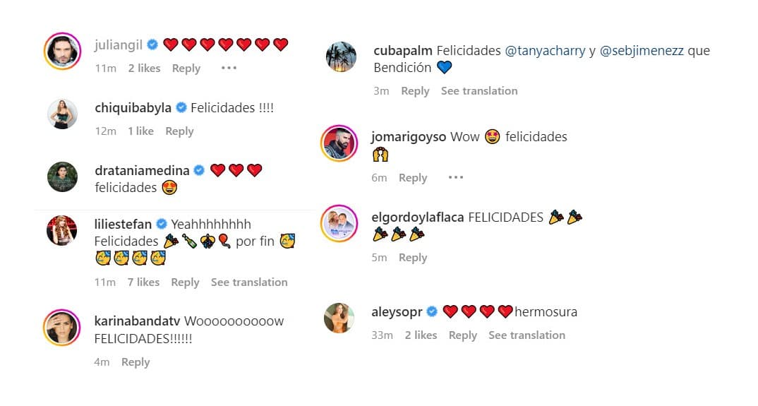 Famosos reaccionan al nacimiento del hijo de Tanya Charry y Sebastián Jiménez.