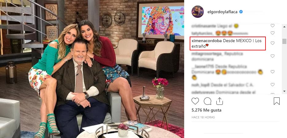 Por eso se mantiene al pendiente de las redes sociales de sus excompañeros. El pasado lunes comentó una fotografía que se publicó en la cuenta oficial del programa, donde reveló que los extraña.