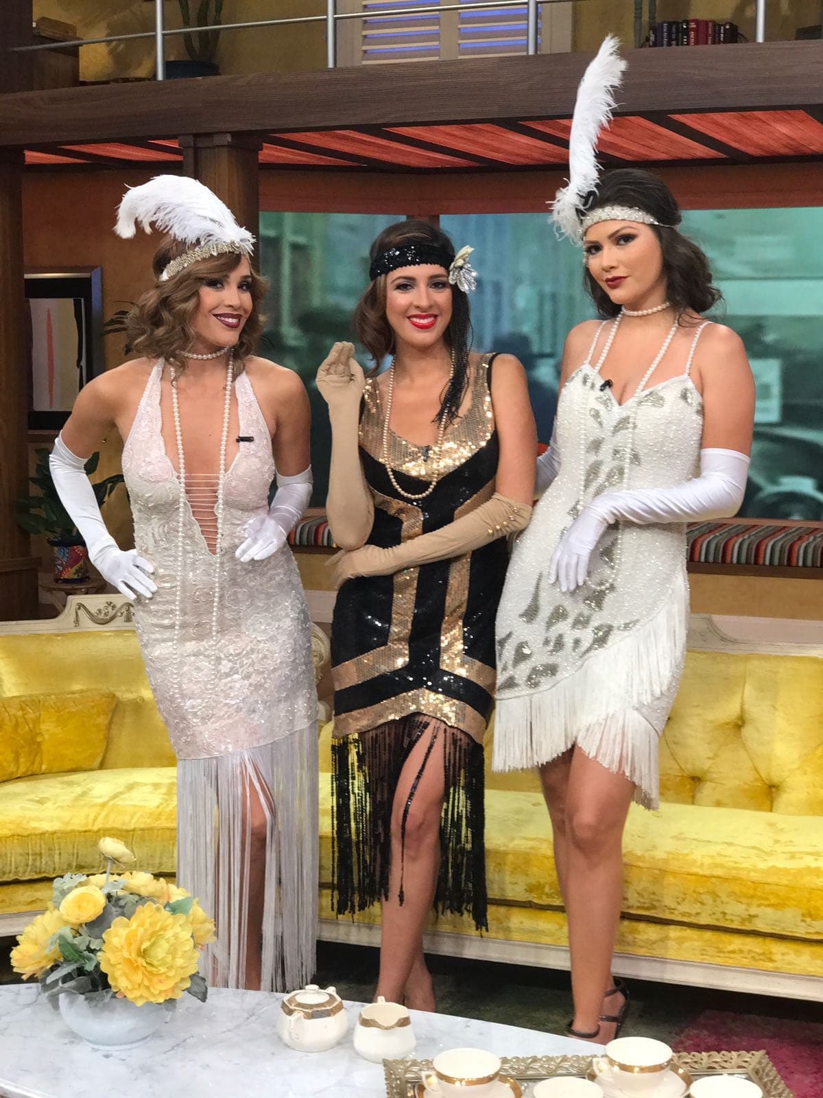 Los vestidos de charlestón solían tener un corte recto, sin mangas, corto y con flecos de diferentes tamaños.