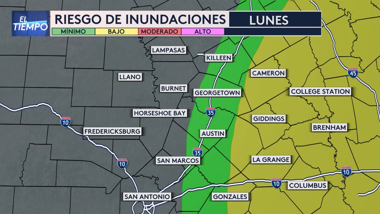Esperamos fuertes tormentas y hay probabilidad de inundaciones para el centro de Texas