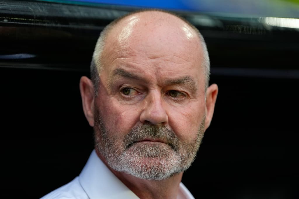 Scotland head coach Steve Clarke reacts during the World Cup Group C soccer match between Scotland and Brazil in Miami Gardens, Fla., Wednesday, June 24, 2026. (AP Photo/Rebecca Blackwell)