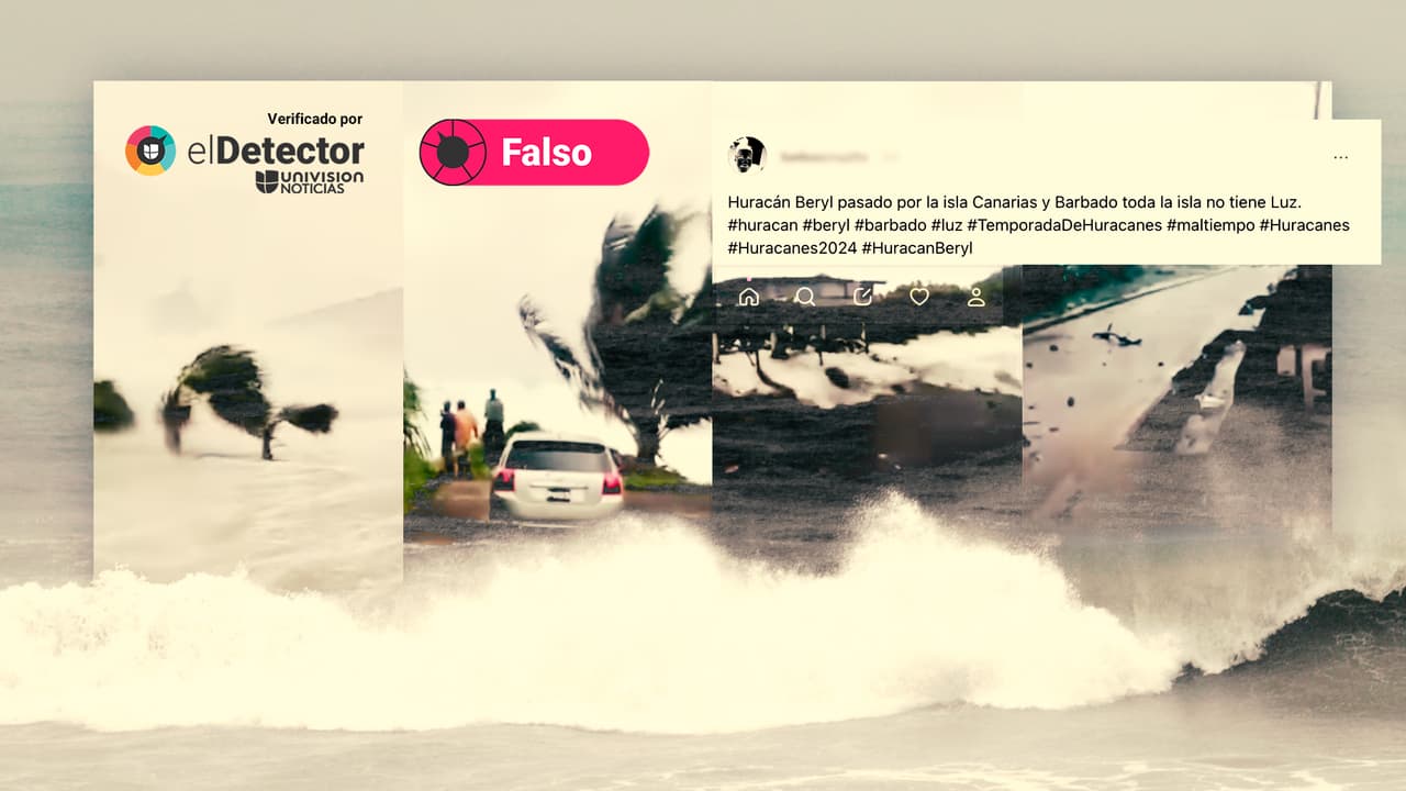 Ese video no muestra el paso del huracán Beryl por las Islas Canarias o Barbados