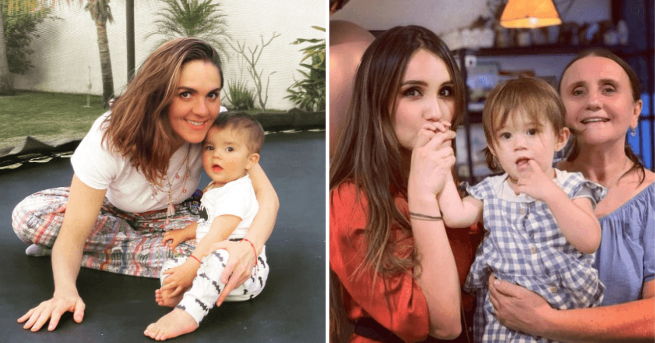 Zoraida Gómez y su hijo Max / Dulce María con su mamá y su hija