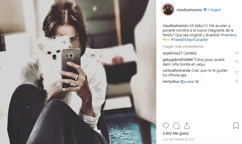 En ese momento fue la propia actriz quien la presentó en sus redes sociales e incluso pidió a sus seguidores que le sugirieran nombres para la cachorra.