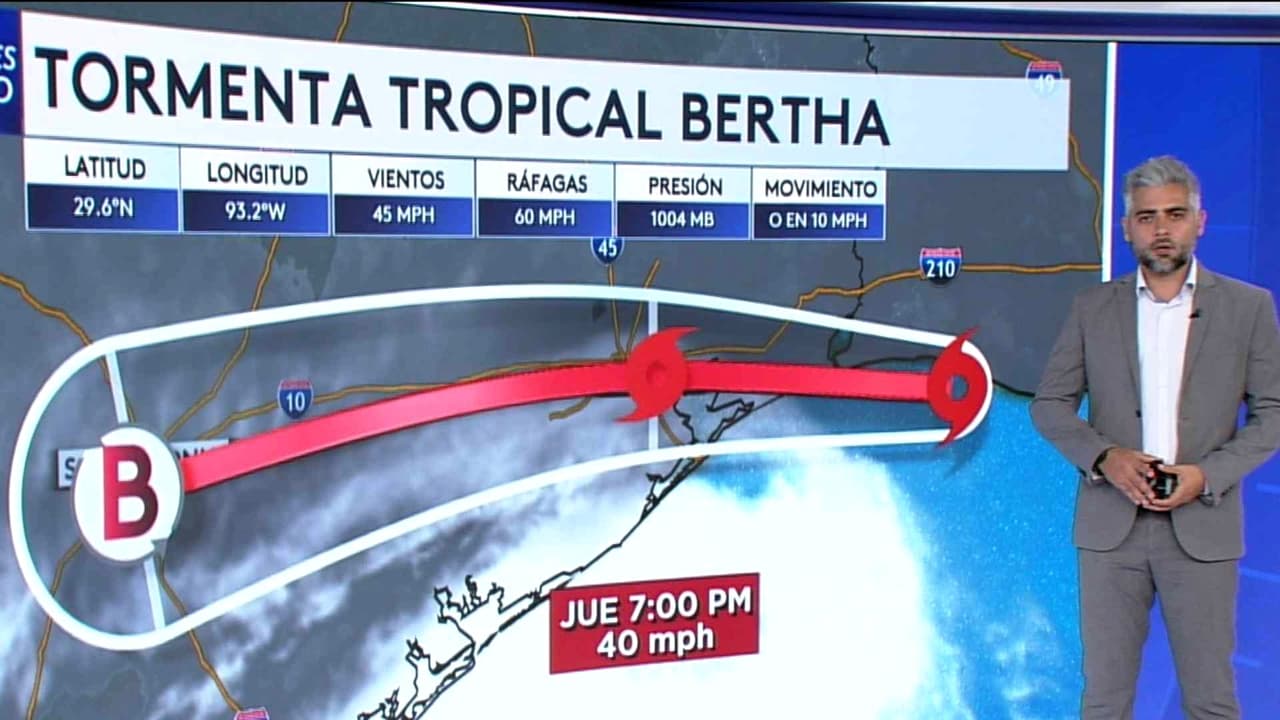 Tormenta tropical Bertha avanza hacia la costa texana con impacto previsto para este jueves