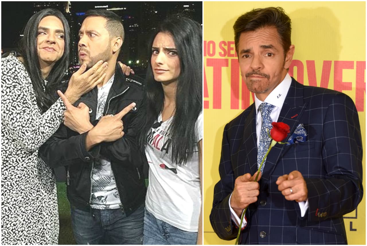 Como parte de sus personajes y en la vida cotidiana, Eugenio Derbez lo mismo usa una falda o un coqueto vestido para caracterizarse, aquí con su hija Aislinn Derbez a quien trató de imitar.