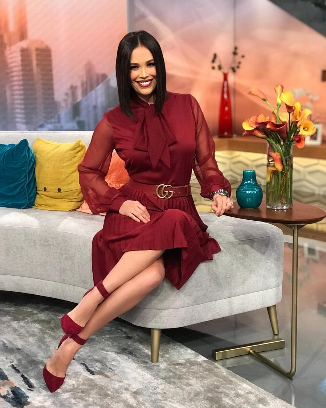 En esta imagen lleva la melena hasta la clavícula, un corte con el que la hemos visto en los últimos años.