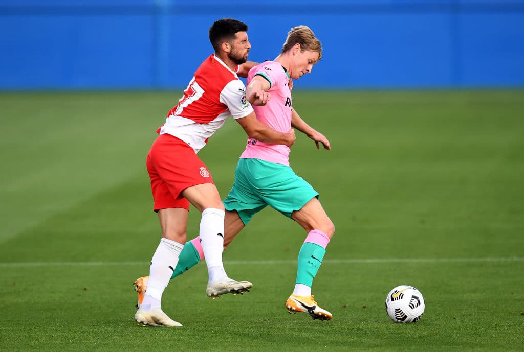 Juan Carlos, Calavera, Alcalá, Bernardo, Mojica, Gumbau, Ibrahima Kebe, Valery, Jairo, Samu Saiz y Adria Turmo iniciaron por Girona.