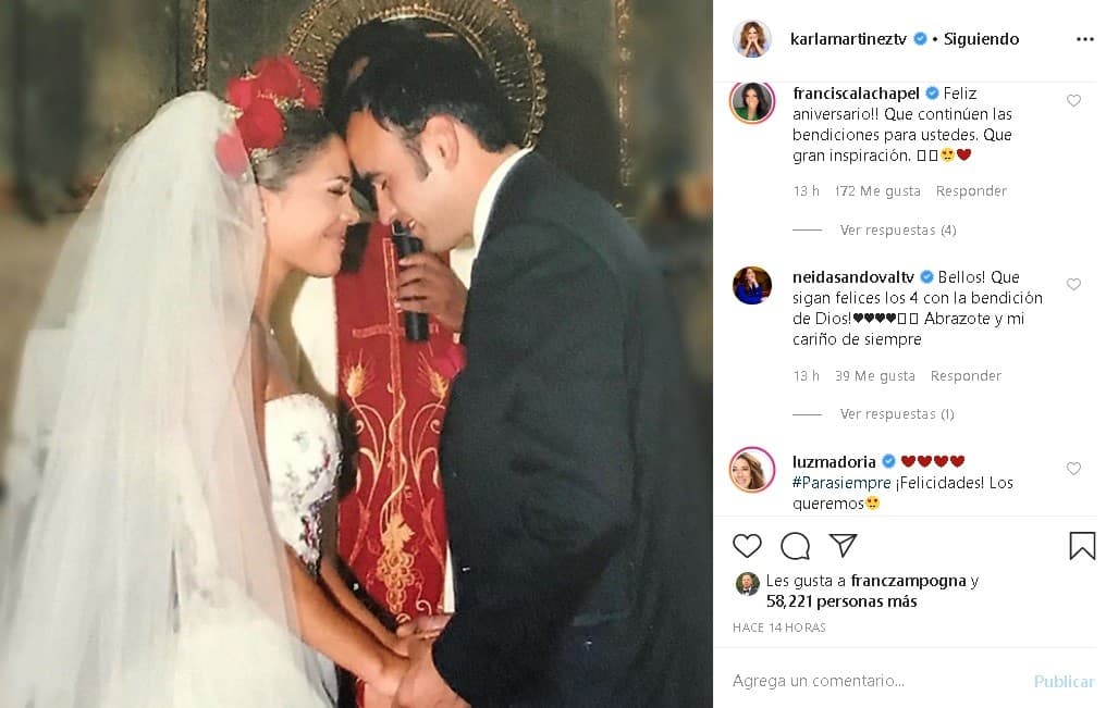 Sus amigos y compañeros del show no perdieron la oportunidad de felicitarla y desearle más años de amor incondicional. Por su parte, Francisca Lachapel señaló que esta pareja la inspira.