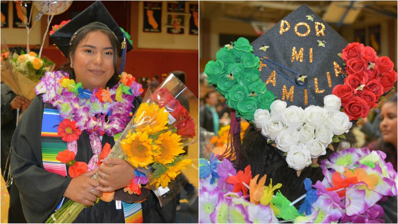 Iridian Onofre le dedicó este logro a su familia con un mensaje en español. La graduada no perdió la oportunidad para incluir en su birrete los colores de la bandera de México.